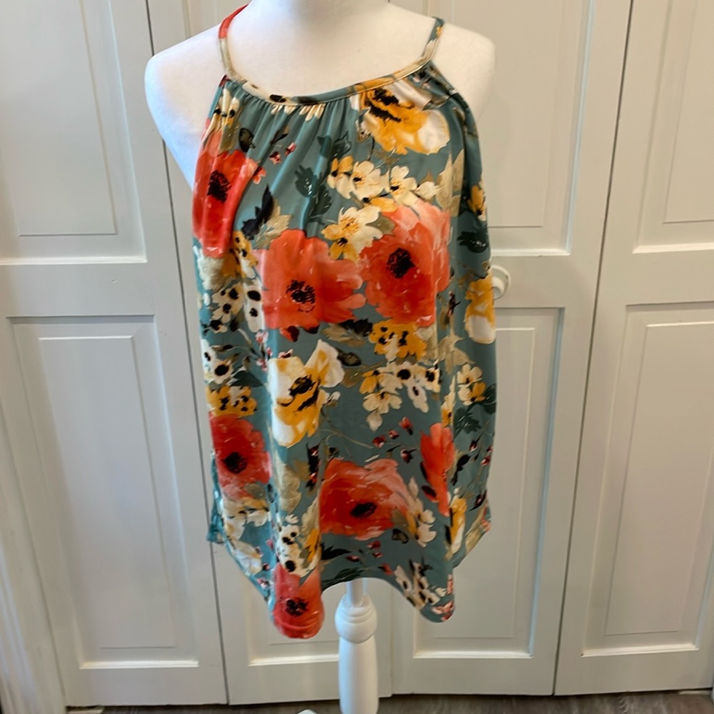 Floral knit halter top